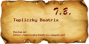 Tepliczky Beatrix névjegykártya